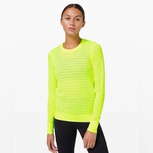 Lululemon laser cut long sleeve shirt top running neon green yellow bright